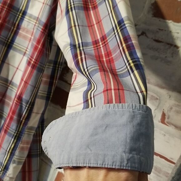 IZOD Plaid Long Sleev Button Down Lrg - Picture 4 of 11